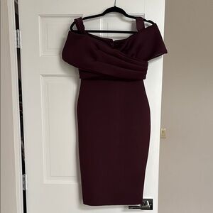 ASOS Off-Shoulder Burgundy Dress